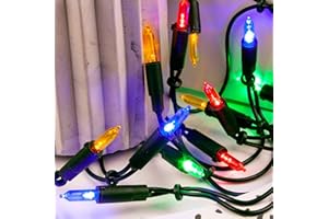 ‎HELLUM hellum Lichterkette innen 35er, 5,1m Weihnachtsbaum Lichterkette bunt, Fenster Weihnachtsdeko, Kabel grün <59lm, 833577