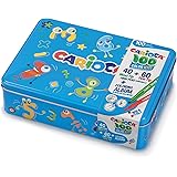 Carioca Color Box | Pennarelli Lavabili per Bambini Scatola Latta Blu, Set Pennarelli Punta Fine e Punta Grossa con Album da 