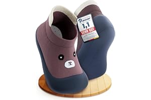 Kleinbär® Krabbelschuhe Kinder [Zehen und Fersenschutz] - Lauflernschuhe 6-18 Monate für maximale Sicherheit - Hausschuhe Kinder Turnschläppchen Jungen & Mädchen - Kinderhausschuhe Sockenschuhe