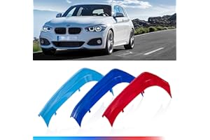 AUTOXPRESS MOTORS GROUP Kidney Grille Insert Tri-Color Covers 3pcs - Fits B-M-W 1 Series F20 F21 LCI 2015-2019 (9 Slats), ABS Snap-on Front Grill Clips, Grille Insert Trim Strips, Car Front Grill Mesh Trim