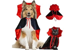 CEASELESLY Halloween Hund Katze Kostüm Umhang,Haustiere Vampir Kostüm,Katze KostümumhangHalloween Hund Kostüm,Haustier Cosplay Kleidung,für Katzen und kleine HundeHalloween-Party