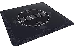 Bullets Playing Cards, Heads-Up Pokermatte schwarz in 80 x 80cm für den eigenen Pokertisch, Deluxe Pokertuch, Pokerteppich, Pokertischauflage…