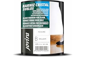 JOVIRA PINTURAS BARNIZ CRISTAL SUELOS, Poliuretano al Agua, para el cuidado y la decoración de madera (750 Mililitros)