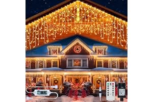 RJEDL 15+5M 600 LED Cortina Luces Navidad Exterior, Cadena de Luz de Navidad con 8 Modos, Temporizador, Función de Memoria Cortina de Luz de Luces de Navidad, Para Interior Decoracion Navidad Exterior