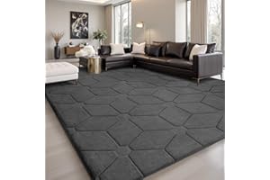 Treeboy Rugs Living Room 160x230, 3D Dark Grey Area Rugs for Bedroom,Extra Large Rugs for living room,Machine Washable Anti Slip Short Pile Rug Carpets Mat for Kids Room Bedroom