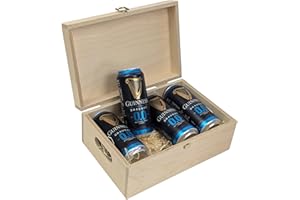 BELLEVUE WINES Alcohol Free | Guinness Zero | 0.0% ABV | Stout | 4 x 440ml in a Wooden Gift Box