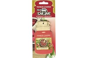 YANKEE CANDLE Classic Car Jar Red Raspberry Désodorisant pour Voiture, en Carton, Rouge, Parfum Framboise, Taille M