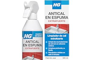 HG Super Powerful Anti-Limescale Foam, Removes Stains and Lime Remains from Taps and Toilets, Cleans Bathrooms, Showers, Bathtubs and Screens among others – 500 ml