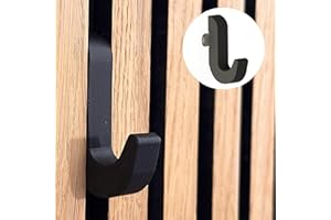GENERIC Crochet simple incurvé super résistant à clipser pour panneaux acoustiques, installation sans perçage, sans vis, peut supporter jusqu'à 5 kg, imprimé 3D (13 mm) Noir mat