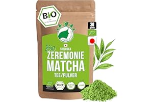 ‎NANANATURA Bio Zeremonie Matcha Tee Pulver aus SHIZUOKA Japan 30g | Ceremonial Grade 1. Ernte | handgepflückt & per Granitsteinmühle zu Grüntee-Pulver vermahlen | 100% natürlich