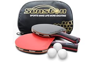 SENSTON Profesionales Palas de Tenis de Mesa Juego de 2 Palas de Ping Pong avanzado intermedio, Raqueta de Tenis de Mesa con Estuche de Transporte