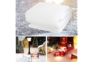 Diketone Nieve Artificial，80 * 240cm Nieve Artificial Decoración,Esponjosa, Suave y Blanca Decoracion Navidad,Copos de Nieve Decoracion Arbol，Decoración Nieve Artificial Salón (Tira de Luces 5M)