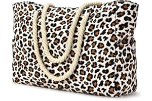 oscaurt Beach Bag Large Waterproof Beach Tote Bags with Zip and Rope Handle Summer Holiday Essentials Shoulder Handbags for Travel Shopping Pool Gym Picnic