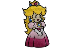 ELLU Princesa Peach Patch Iron Sew On Super Mario Brothers Insignia de videojuego