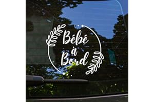 BRATIKI Bebe a bord voiture, Bébé à Bord 15 x 15 cm, Sticker Résistants aux UV et Waterproof, Autocollant Bébé a Bord Facile à Appliquer, Autocollant pour Voiture