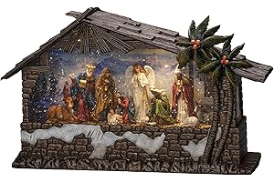 Konstsmide Latarnia wodna LED, "szopka", brązowa, wypełniona wodą, timer 5 h, 3 diody w kolorze ciepłej bieli, zasilanie bateryjne i USB, 4286-000