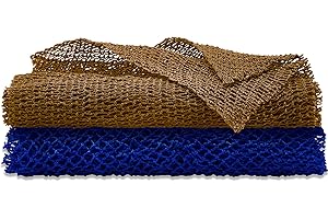 SHAPPY 2 Stück Afrikanischer Netz Schwamm Peeling Netz Afrikanisches Körper Wäscher Bad Lappen Waschlappen Dusche Körper Rücken Wäscher Haut Glatter für Heim Gebrauch (Blau, Braun)