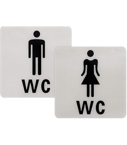 Targhe Adesive Per Bagno - Set 3 Pezzi Uomo, Donna, Disabile In Oro Per Porte