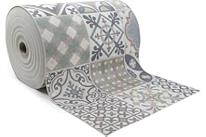 Giuri Tessuti - PASSATOIA per Cucina in Vinile - Tappeto Runner Antiscivolo e Lavabile in PVC - Largo 50 cm (280 CM, AUTUMN TILES)