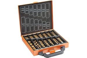 VonHaus Jeu de forets à Métaux avec Mallette de Transport - Coffret Forets Métaux - 99 Forets en Acier Rapide de 1,5 à 10 mm avec revêtement en titane - Pour Percer le Bois, la Maçonnerie et le Métal