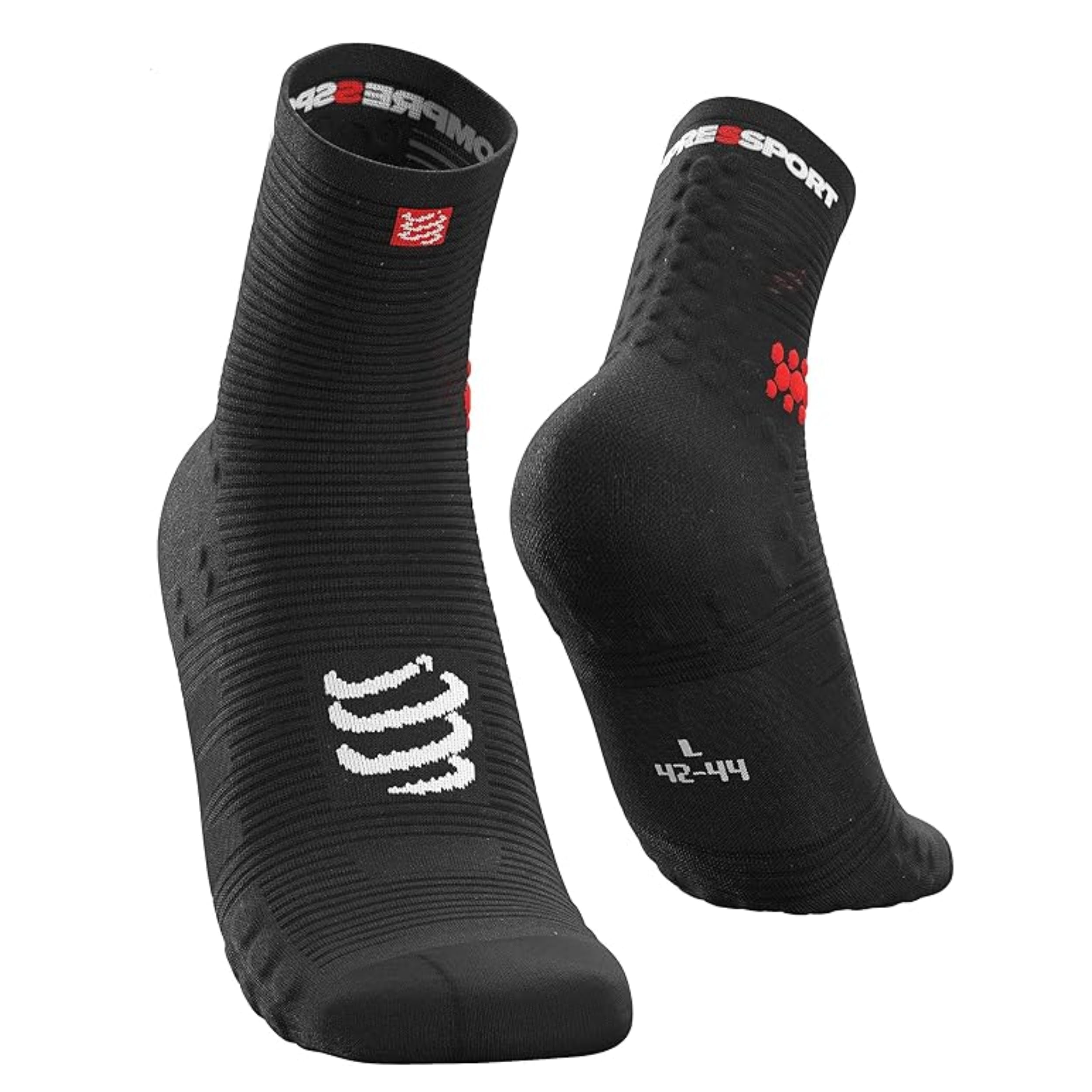Compressport Running Socks - Pro Racing Socks V3 Run High - Prevención de ampollas - Amortiguación y transpirabilidad - Correr y triatlón - Para entrenamiento y competición - Ligeros - 1