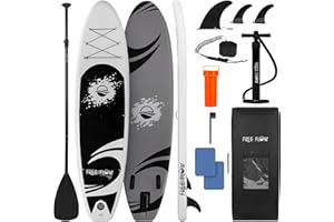 SereneLife Inflatable Stand Up Paddle Board, SUP Board- Paddleboards for Adults & Youth, Surfing Board Kit, 0.63cm Thick Standup Paddleboarding, Non-Slip Deck, Wide Stance, Surf Control w/Backpack