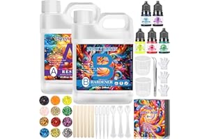 BGIUSQF Epoxidharz Set, Epoxidharz Mit Härter, Harz Gießen Set, 1016 ML Resin, 1: 1 Verhältnis mit Epoxidharz, Mit Farbe, Epoxy Resin für Kunstprojekt, schmuckherstellung, Handwerk