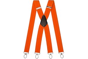 Olata Heavy Duty X-Shape Multi-Purpose Wide Braces/Suspenders with Carabiner Clips - 4cm