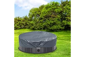 lunaoo Poolabdeckung Rund, wasserdichte Poolabdeckplane, Langlebige Staubdichte Pool Cover Hunde Schwimmbadabdeckung - 80 cm / 120 cm / 160 cm