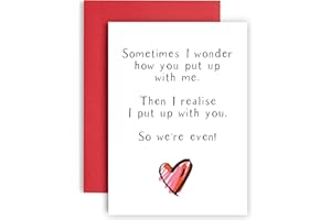 HUXTERS We Put up with Each Other! Funny Anniversary Card - Wedding Anniversary Card - Birthday Cards for Him - Birthday Cards for her - Witty Card for Husband - Banter Card for Wife Anniversary Card - A5