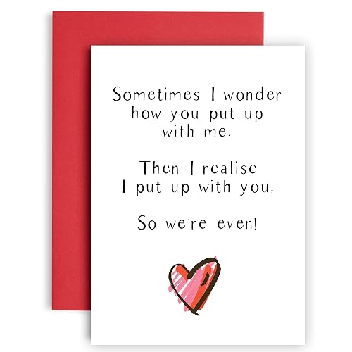 We Put Up with Each Other! Funny Birthday & Wedding Card - Banter Card for Husband & Wife - A5