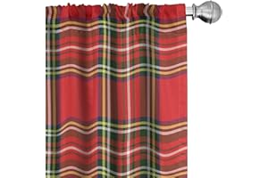 ABAKUHAUS Plaid Tenda a Pannello Set di 2, Irish Culturale Classica, Trattamento della Finestra per Stanza e Camera da Letto, 2 pezzi 75 cm x 245 cm, Rosso Multicolore