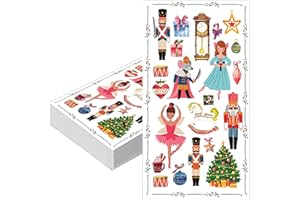 COSORO 20pcs Christmas Napkins - Disposable 40x33cm, Xmas Serviettes, Nutcracker Tissue Napkins for Kids Party, Dessert & Dinner Table Decor