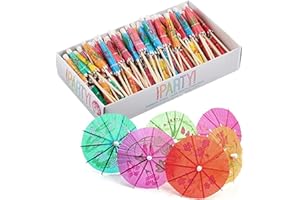 yeemeen 100 Pcs Sombrillas Bebidas, Paraguas de Cóctel, Sombrillas Coctel, Sombrilla Cocktail, Paraguas Coctel, Sombrilla Papel Coctel para Fiestas Fiestas Tropicales Playa(Multicolor)