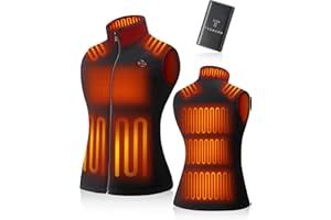 TODWARM Beheizbare Weste Damen mit Powerbank, 15 Heizzonen Heizweste Damen Fleece Leicht Atmungsaktiv Wärmeweste für Camping