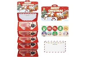 Teyomi Christmas Cash Gift Envelope, 8 Slots Surprise Christmas Money Holders for Cash, Xmas Gifts Card Booklet with Greeting Card, Xmas Money Holders for Cash Gift Ideas for Women Men Kids (1pc)