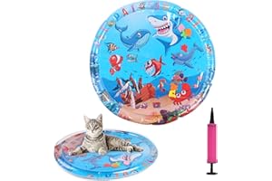 Iridsmole Water Sensor Play Mat, 1m Water Mat for Cats, Thickened Interactive Cool Comfort Inflatable Pet Bed for Cat Pet