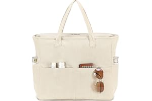 LEDAOU Duża torba plażowa z zamkiem błyskawicznym, wodoszczelna, torba na ramię, torba na zakupy, odporna na piasek, z zamkiem błyskawicznym, na basen, fitness, torba podróżna dla rodziny, Sztruks