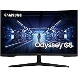 Samsung 27-inch(68.46cm) Odyssey G5 Gaming, Ultra WQHD, 144 Hz, 1ms, 1000R Curved Monitor, QLED, AMD FreeSync Premium (LC27G5