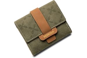 MUIIKOLA Women's Wallet RFID Blocking Ladies Purse Women Leather Fashion Small Purse Clutch Holder Case Four Leaf Clover Coin Zipper Small Purse with Multiple Card Slots