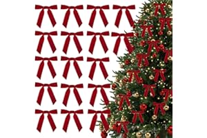 XIMISHOP 30 Stück Weihnachten Schleifen, Rote Schleifen Weihnachtsbaum 12x12cm Weihnachtsschleifen Weihnachtsdeko Zierschleifen Weihnachtsbogen Geschenkschleife für Weihnachtskranz&Baum&Tür Deko UVM