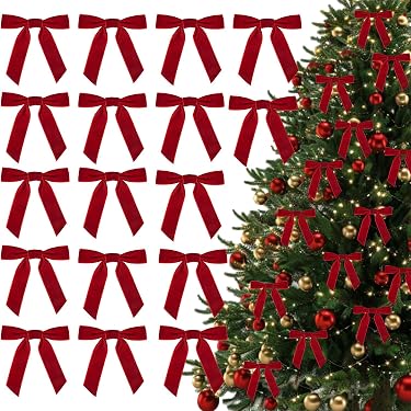 4 Karierte Weihnachtsschleifen Aus Sackleinen – 15x15 Cm, Für Baum, Kranz, Geschenk Oder Deko