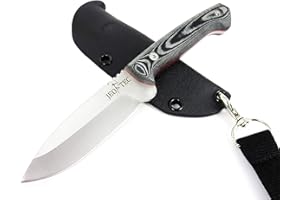 JEO-TEC Nº11: Couteau de Cou de Chasse Survie Bushcraft Randonnée Camping, Lame Fixe 9 cm Inox MOVA-58, Étui de transport, Fabriqué en Espagne