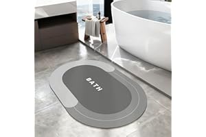 SOLIC Alfombras de baño Antideslizante,Súper Absorbente Alfombras Ducha,Secado Rapido Alfombra de Ducha,Alfombra de Baño para Ducha y Bañera (Gris, 40x60cm)
