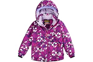 SMONTY Mädchen Skijacke Wasserdicht Winterjacke Mädchen Warm Kinder mit Kapuze Winterjacke 6-16 Jahre