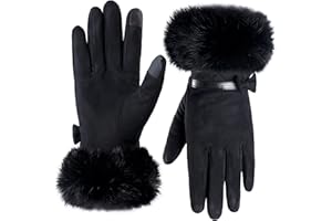 HYSENM Guanti Donna Invernali, Guanti Donna Caldi, Guanti Touch Screen Invernali Donna, Guanti con Fleece per Guida, Ciclismo, Corsa, Sport