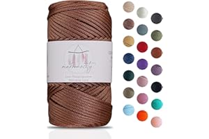 Makromecity, Polyester Macrame Cord 2mm x 125 Yards (375 feet) 2mm Polypropylene Macrame Cord Crochet Macrame Bag Cord Crafts for Wall Hangings, Bags, Underplate, Rug (1, Copper)