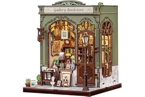 Fsolis Book Nook Kit fai da te – Diorama in miniatura per libreria come scrivania e decorazione della stanza | Modello in legno 3D per costruzione, regalo personalizzato per adulti e ragazzi (gallery