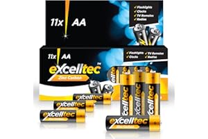 EXCELLTEC 11pk Zinc Carbon AA Batteries | 1000mAh 1.5v Heavy Duty Double AA Batteries | AA Battery | Dry Cell Batteries AA | Disposable Household Batteries | AA Battery | AA Batterys | AA Bateries | Battery AA