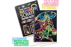 MISTEP Scratch Paper Art Set for 4-15 Years Old Girls Gifts, Black Scratch it Off Paper Crafts Notes Magic Drawing Boards for Teenager Girls Easter Christmas Xmas Gifts for Kids